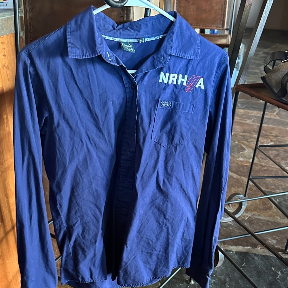 Cruel Girl Navy Button-Up Shirt